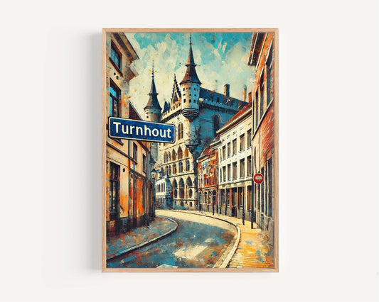 Turnhout Art Travel Print - Belgium City Wall Art, European Travel Poster, Housewarming Gift, Turnhout Print Decor