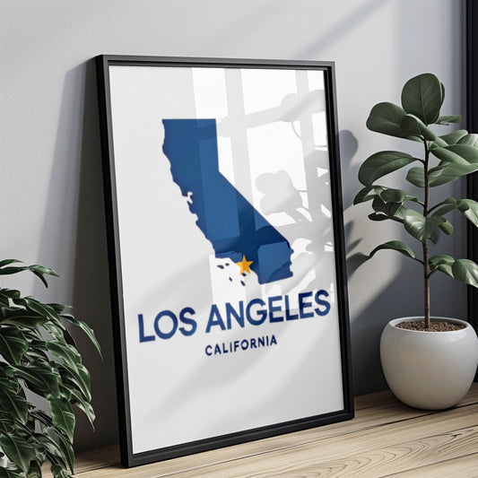 Los Angeles Wall Art Print, California Home Decor, LA Souvenir, Travel Poster, College Dorm Gift, Housewarming Art, Modern LA Map Design