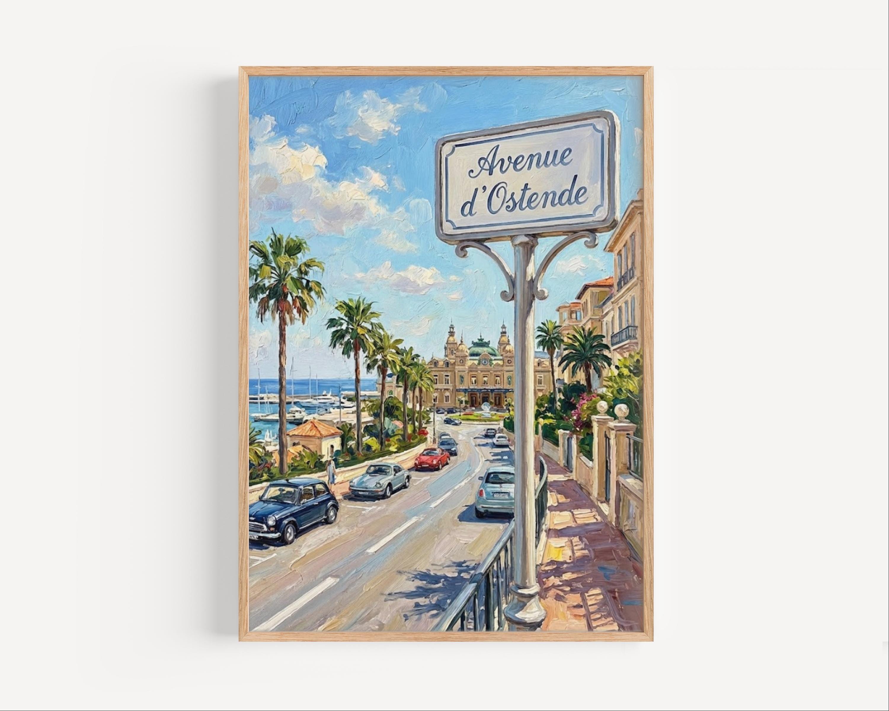 Avenue d'Ostende Wall Art Print: Monte Carlo Monaco Travel Poster