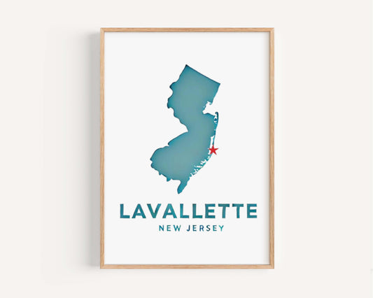 Lavallette Print New Jersey Wall Art Travel Poster Home Decor Housewarming Gift NJ Beach Town Decor College Dorm Room Art