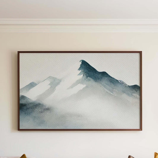 Nature Gift Mountain Wall Art, Snowy Print Nature Decor, Housewarming & New Home Family Art, Winter Landscape Print for Cozy Home