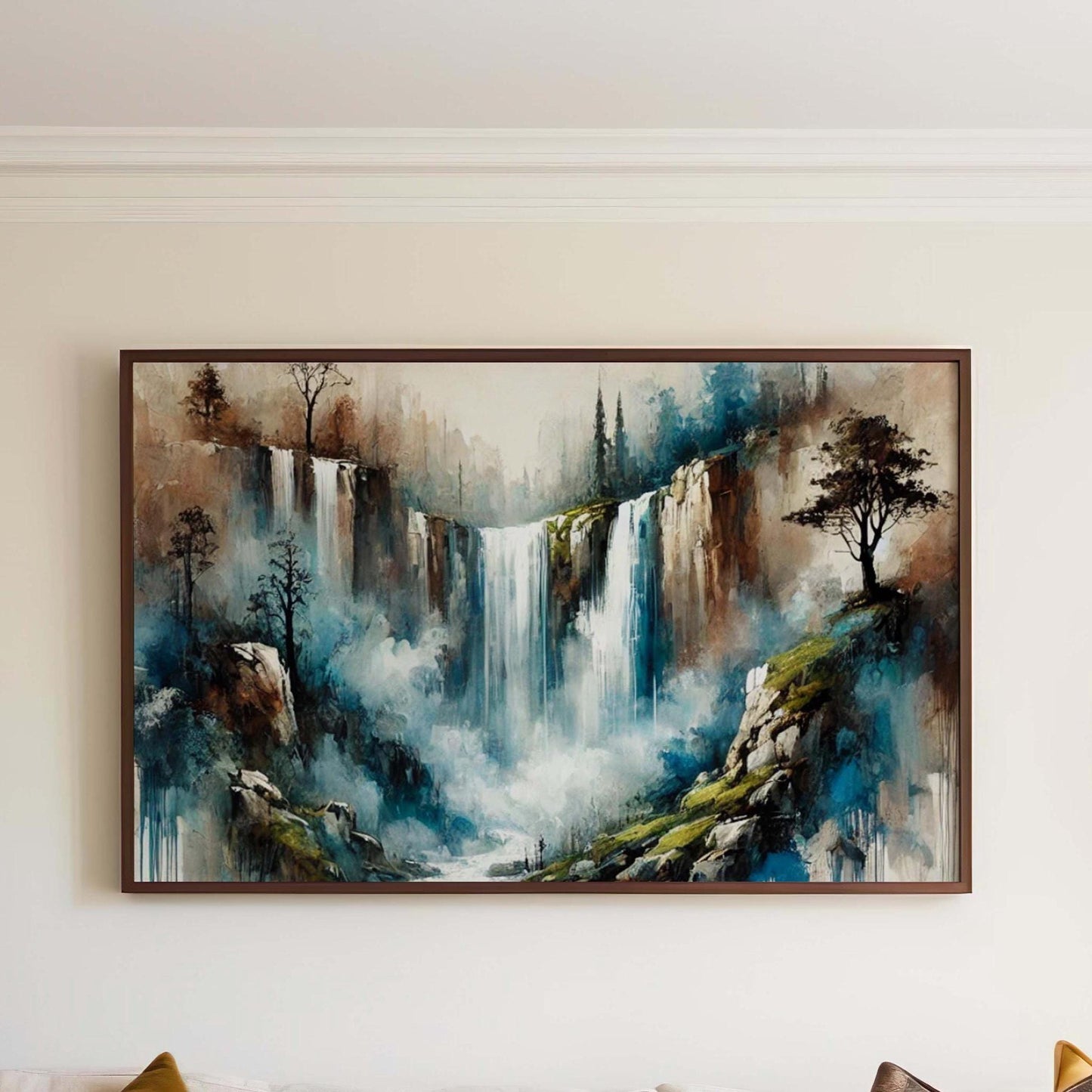 Nature Gift Waterfall Wall Art Print, Serene Stream Home Decor, New Housewarming & Family Art, Nature Lover's Decorative Poster
