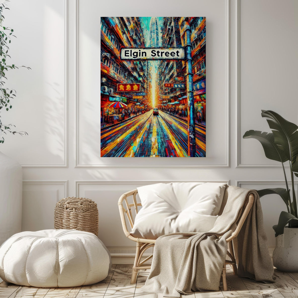 Elgin Street Cityscape Print - Hong Kong