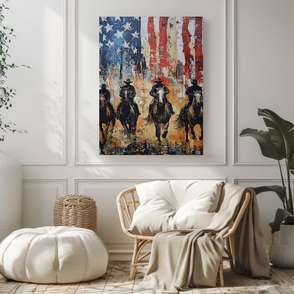 Horse Riders Poster Patriotic - USA