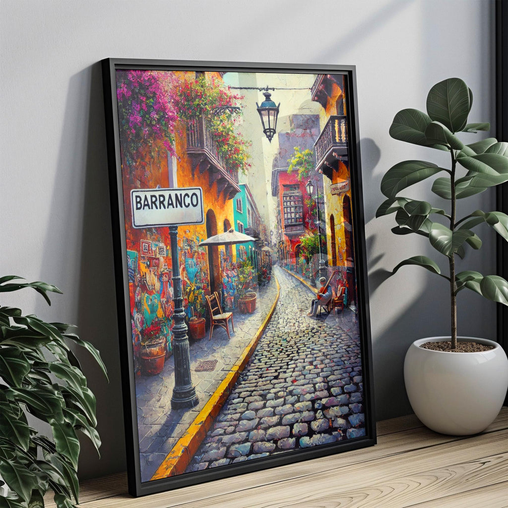 Barranco Cubism Art Print: Lima Bohemian District Travel Poster