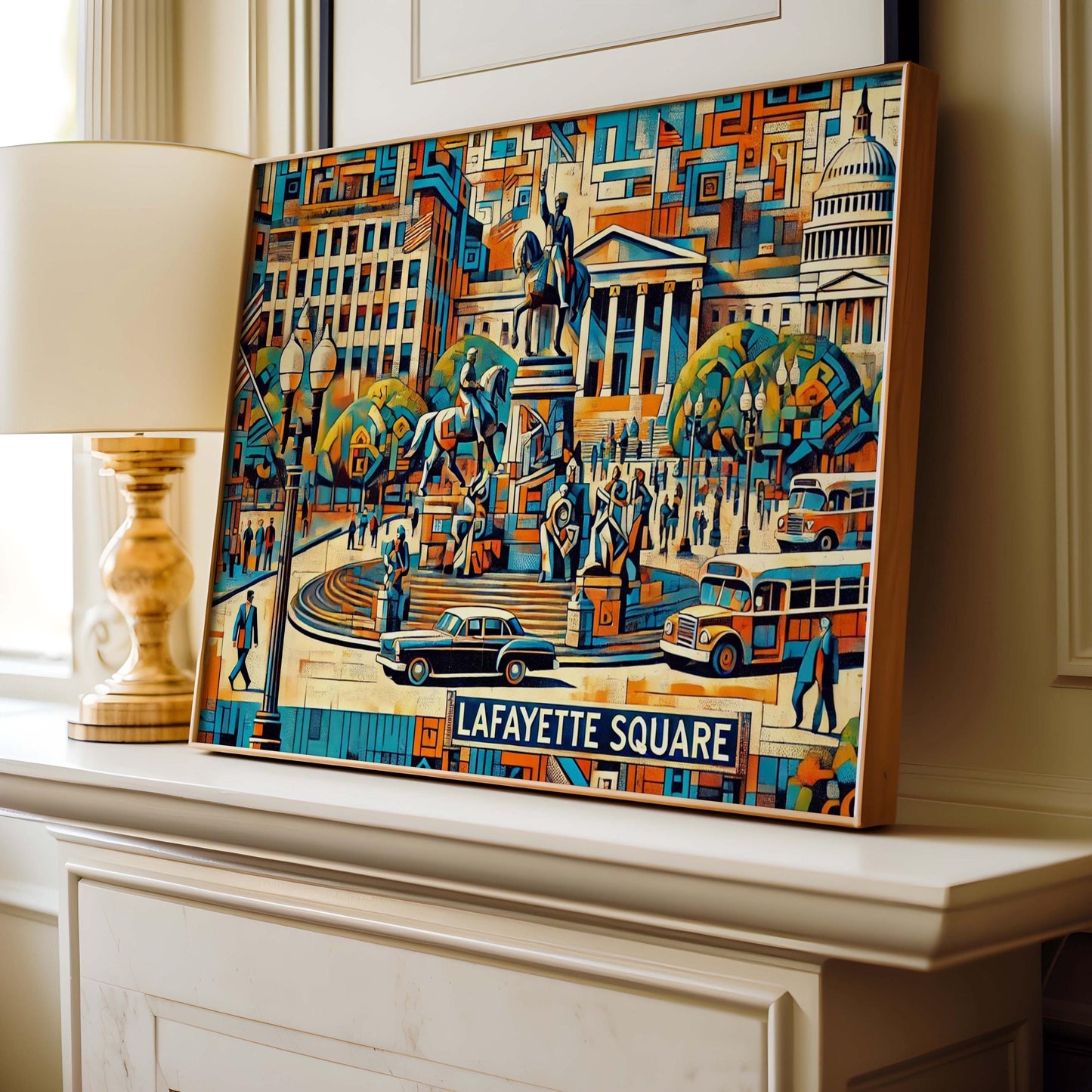 Lafayette Square Wall Art - Washington DC Travel Print & Poster, Housewarming Gift, DC Cityscape Decor