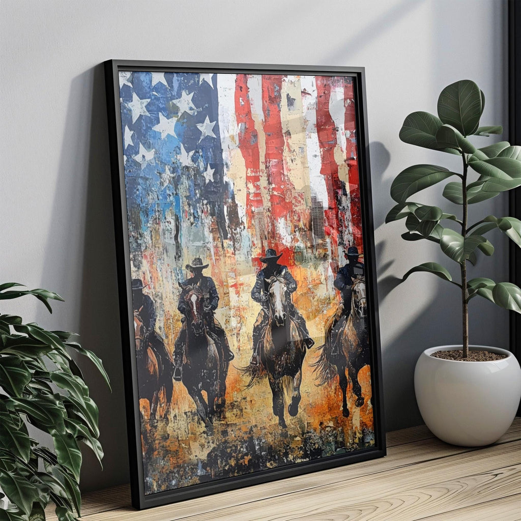 Horse Riders Poster Patriotic - USA