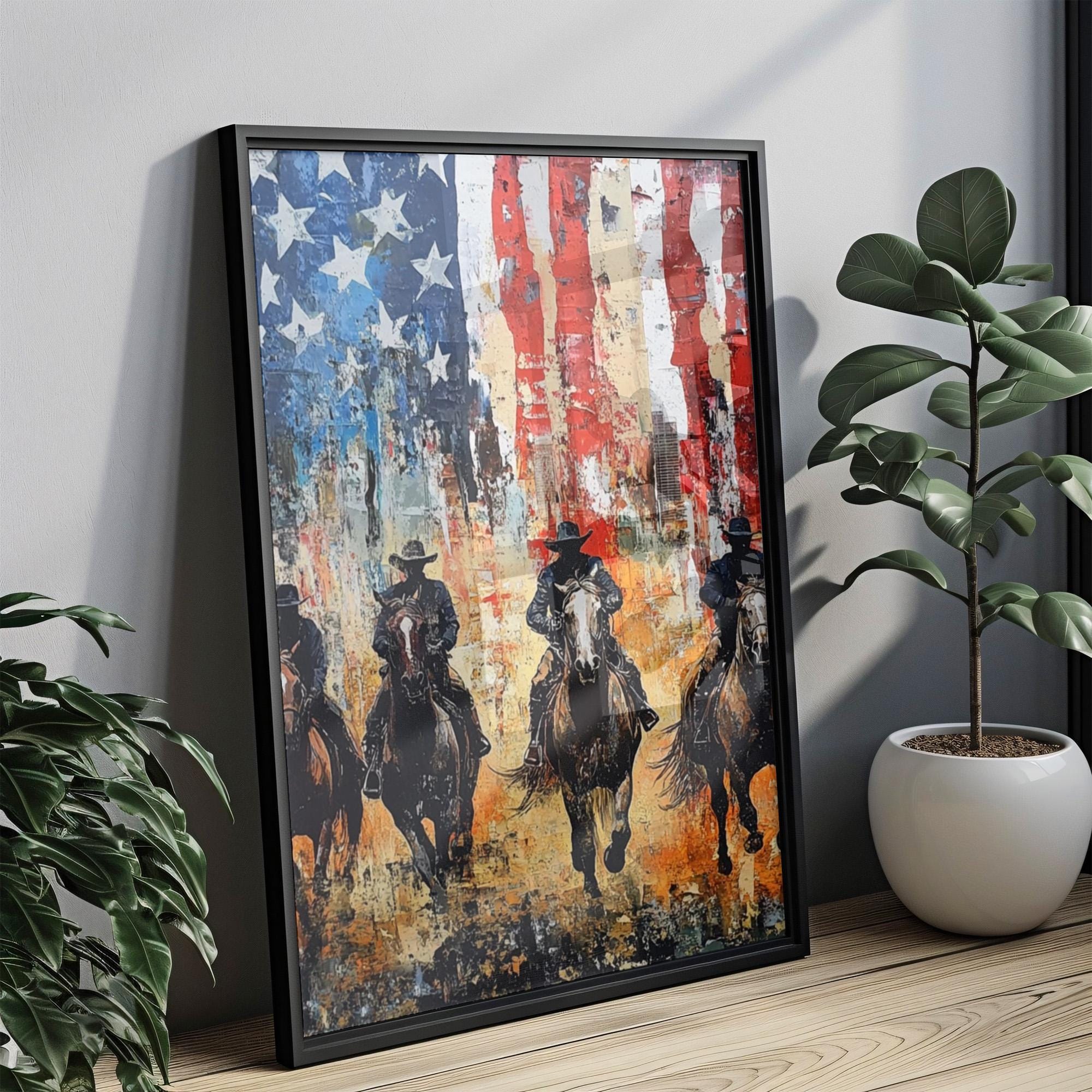 Horse Riders Poster Patriotic - USA