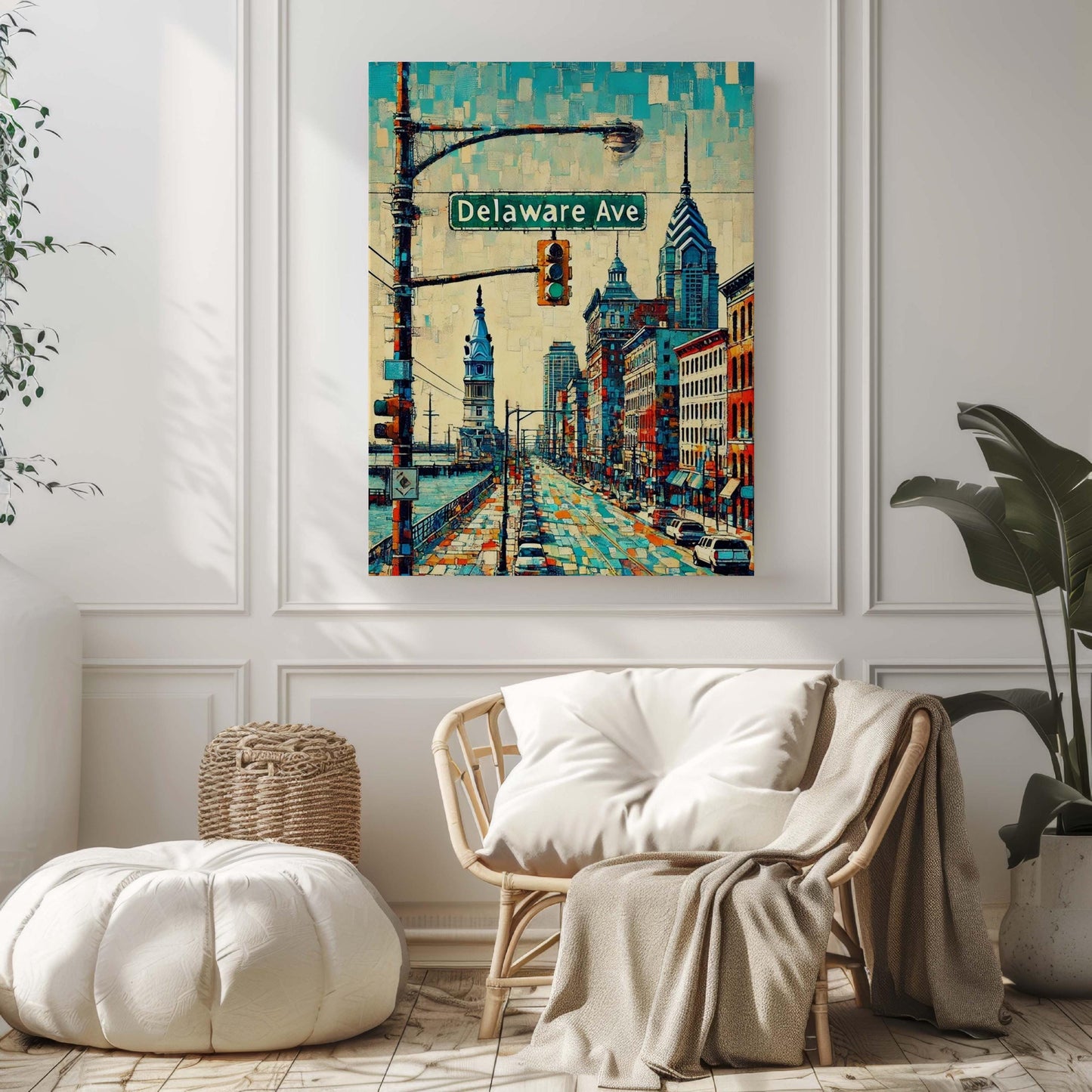 Delaware Ave Print Philadelphia Wall Art, Travel Poster Gift, Housewarming Decor, Pennsylvania Cityscape, Philly Souvenir, Modern Home Art