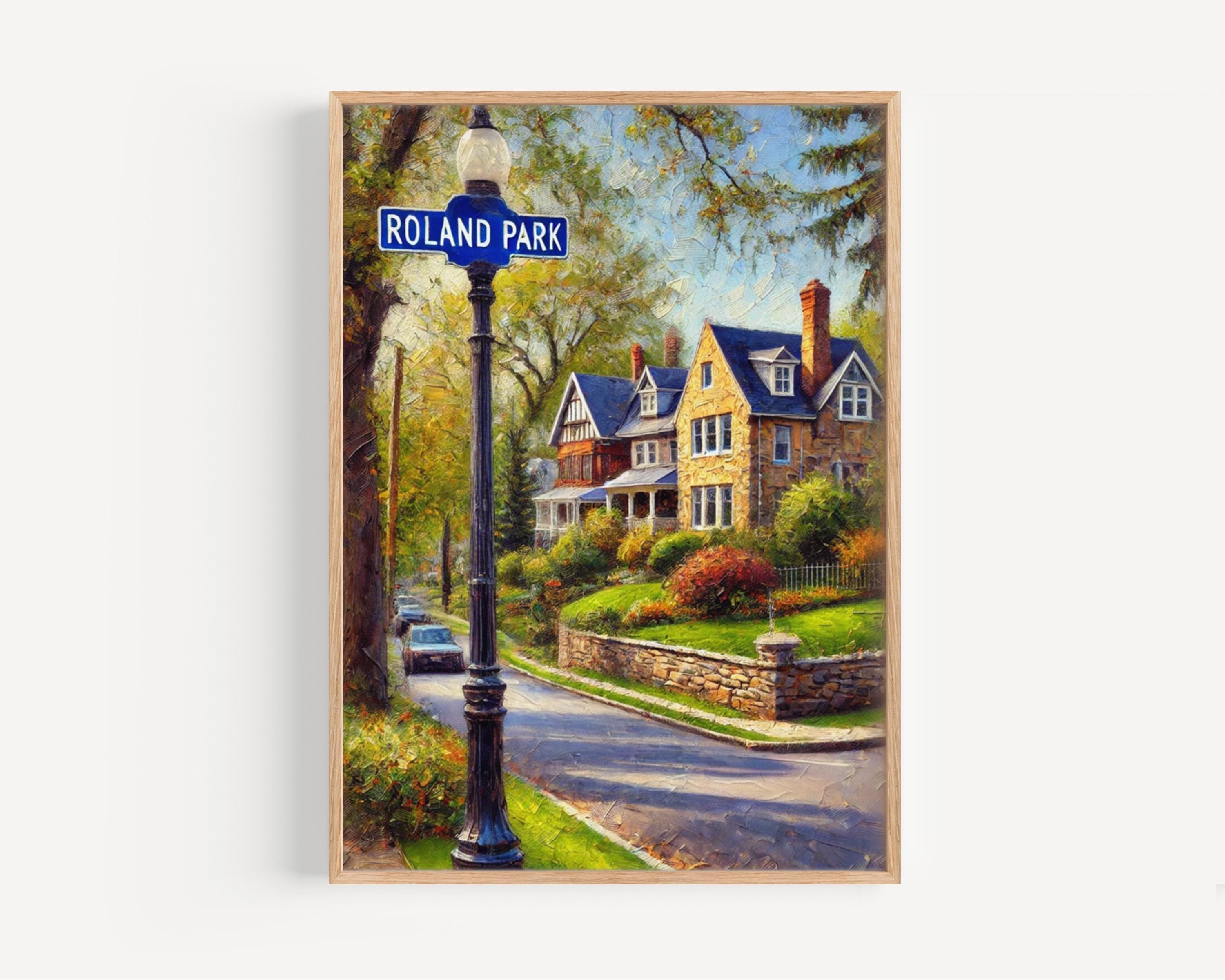 Wall Art Roland Park Print Baltimore Travel Poster American Art Housewarming Gift Baltimore Gift