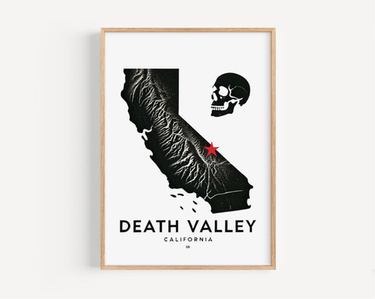 Death Valley Wall Art Print, California Travel Decor, Housewarming Gift, College Dorm Art, Desert Landscape Home Decor, CA Wall Poster