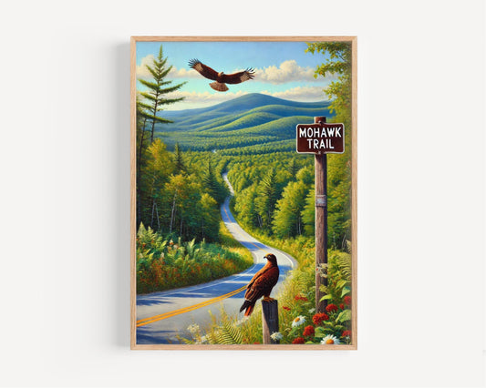 Massachusetts Art Mohawk Trail Wall Art Print – Travel Poster, American Gift & Housewarming Decor