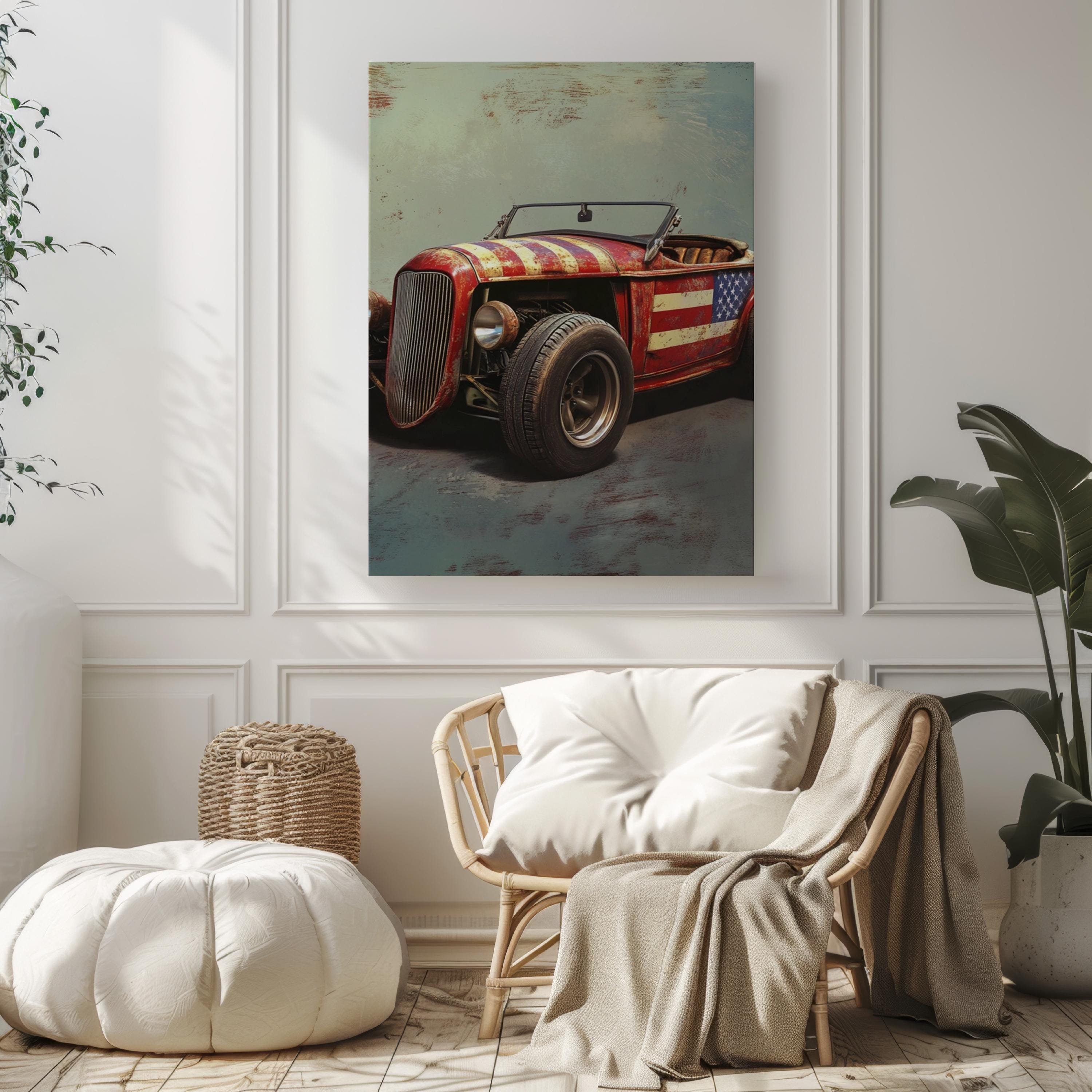 Car Poster Patriotic - USA
