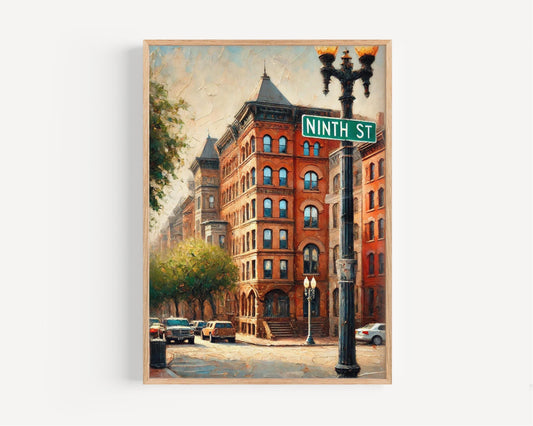 Wilmington Art Ninth St Wall Art Print - Wilmington Travel Poster, Delaware Decor, Housewarming Gift, Unique Wilmington Gift Idea