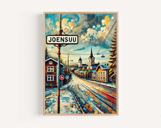 Joensuu Art Print - Finland Wall Art Travel Poster, Joensuu City Gift, Housewarming Decor, Scandinavian European Travel Print