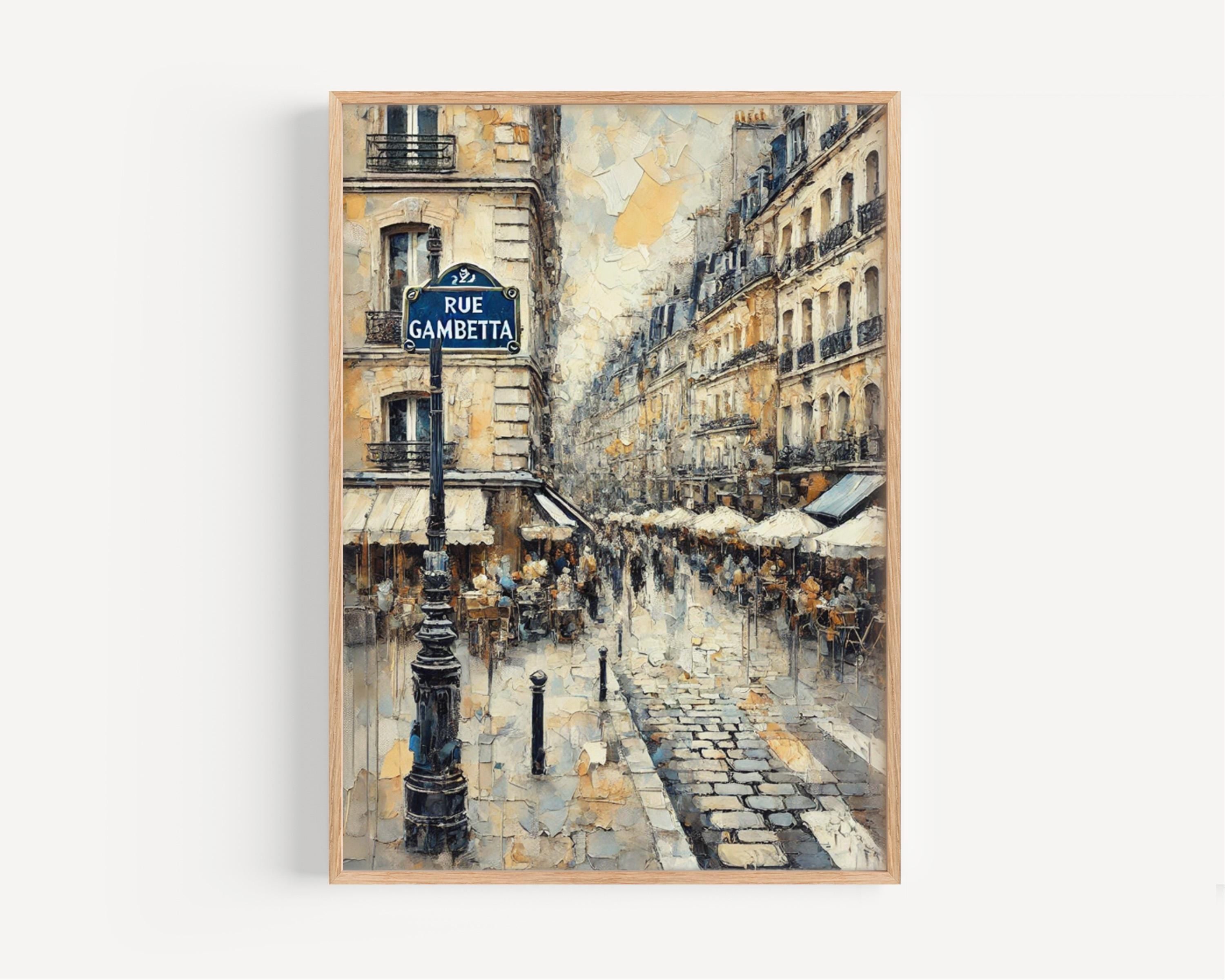 Rue Gambetta Wall Art, Bordeaux Print, France Travel Poster, Cityscape Gift, Paris Street Scene, Vintage France Art, Personalized Souvenir