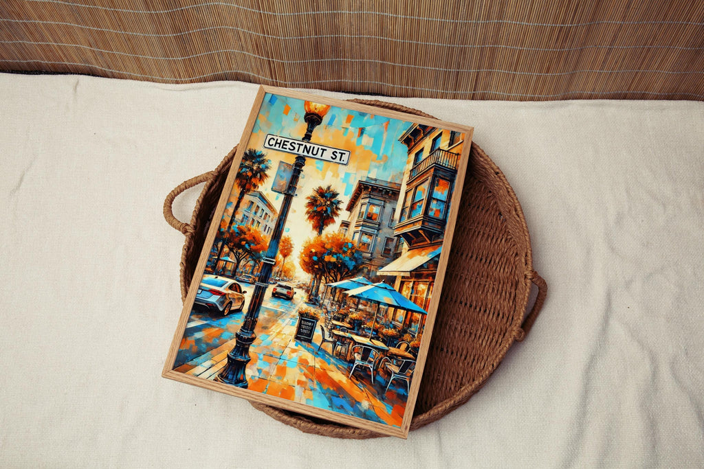 Chestnut St Wall Art, Chestnut Street Print, San Francisco Art, SF Gift, Travel Print, Travel Poster, Housewarming Gift, California Artwork
