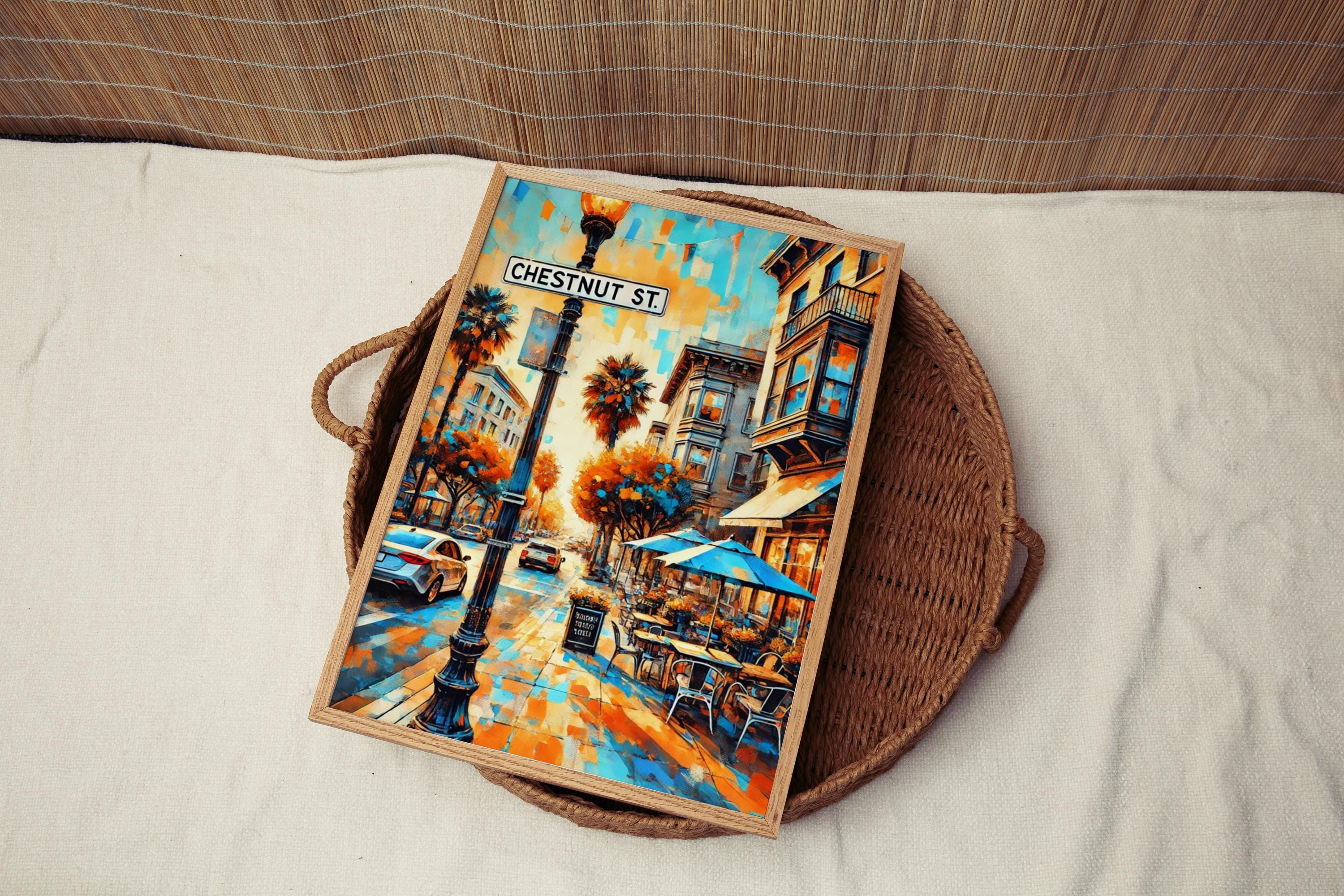 Chestnut St Wall Art, Chestnut Street Print, San Francisco Art, SF Gift, Travel Print, Travel Poster, Housewarming Gift, California Artwork