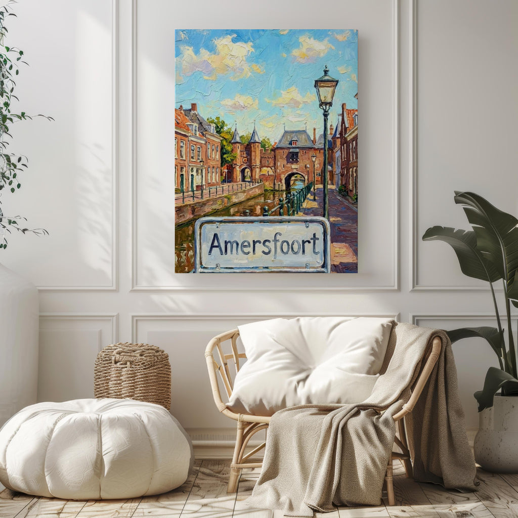 Amersfoort Street Sign Wall Art Print: Historic Dutch City Travel Poster