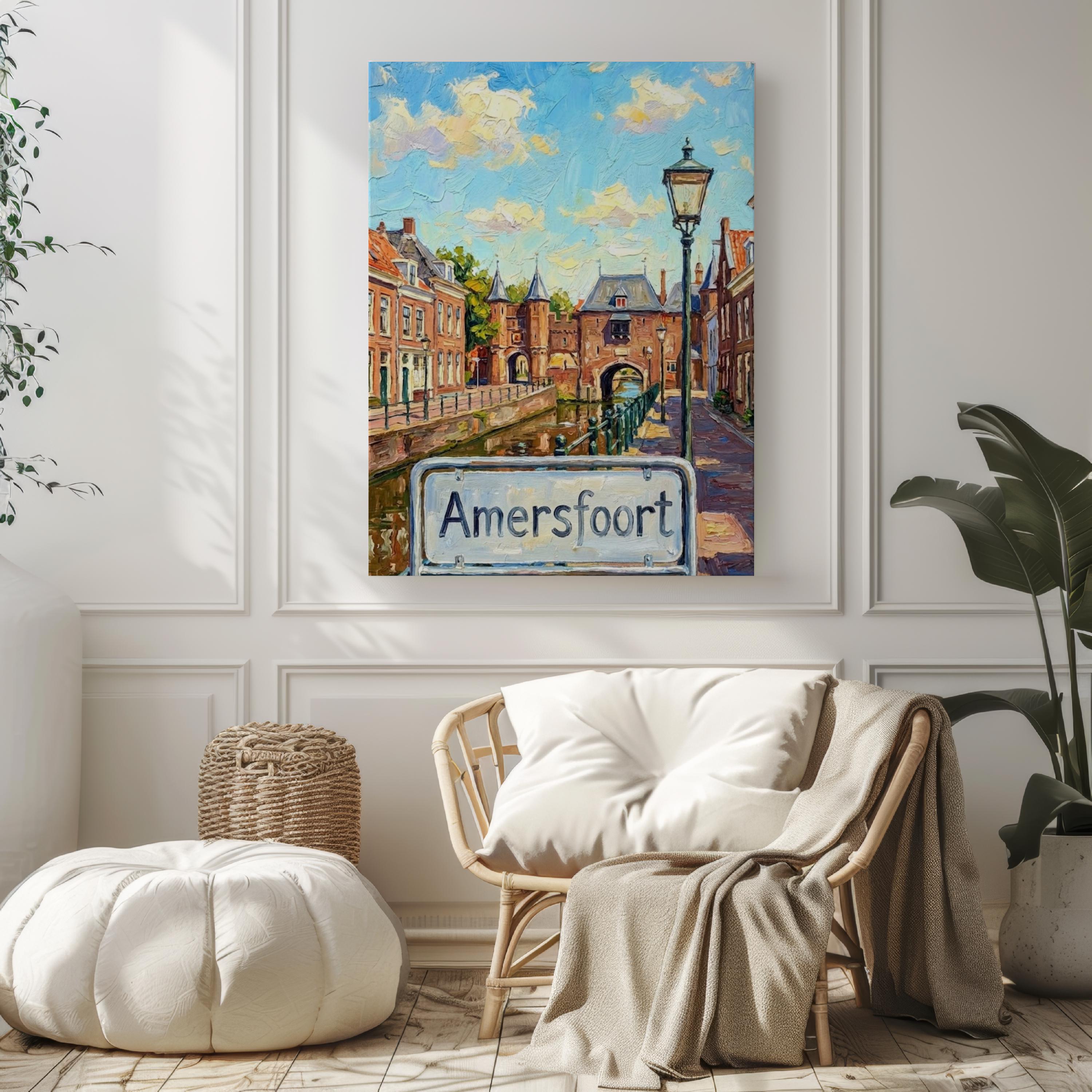 Amersfoort Street Sign Wall Art Print: Historic Dutch City Travel Poster