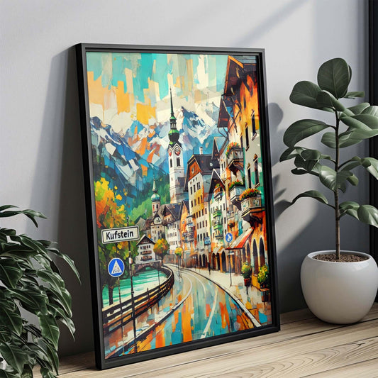 Kufstein Art: Austria City Wall Art Print, Travel Poster, European Home Decor, Housewarming Gift, Scenic Kufstein Landscape Illustration