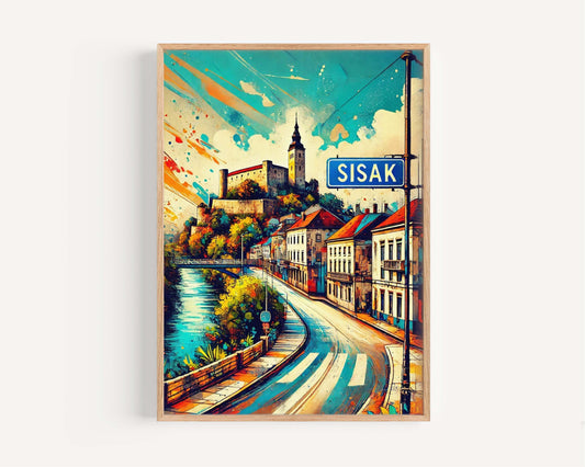 Sisak Art Print - Croatian City Wall Art, Travel Poster & European Home Decor, Perfect Housewarming Gift