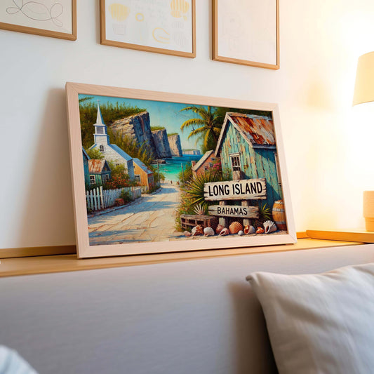 Long Island Bahamas Print: Tropical Beach, Coastal Wall Art