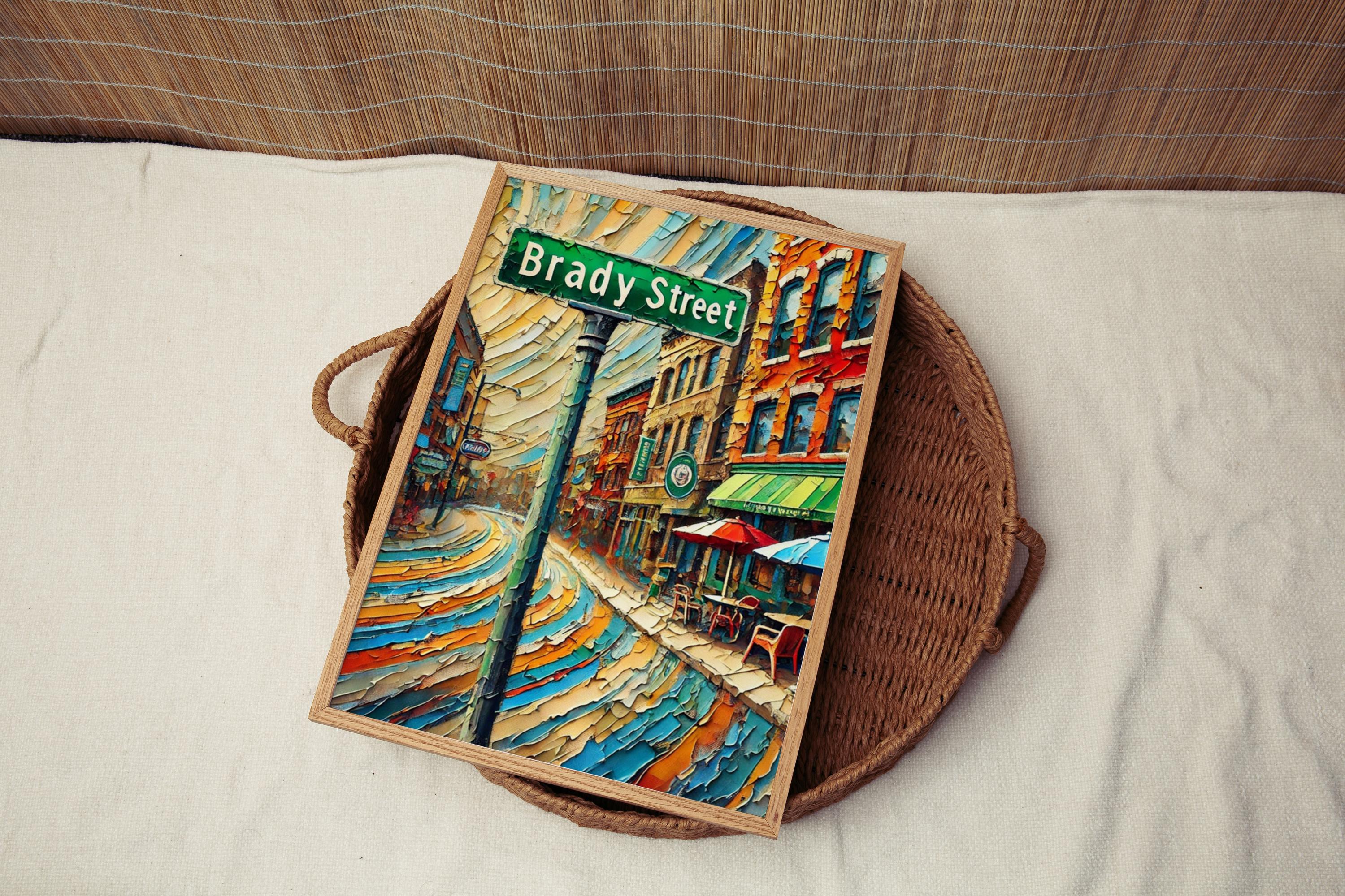 Brady Street Wall Art, Wisconsin Print, American Art, “City” Gift, Travel Souvenir, Travel Poster,  “State” Art, PERSONALIZED GIFT