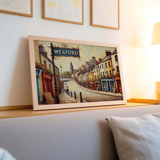 Wexford Art Print - Ireland City Wall Art, Travel Poster, Housewarming Gift, European Travel Decor, Wexford Map Illustration