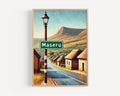 Maseru Map Wall Art Modern - Lesotho