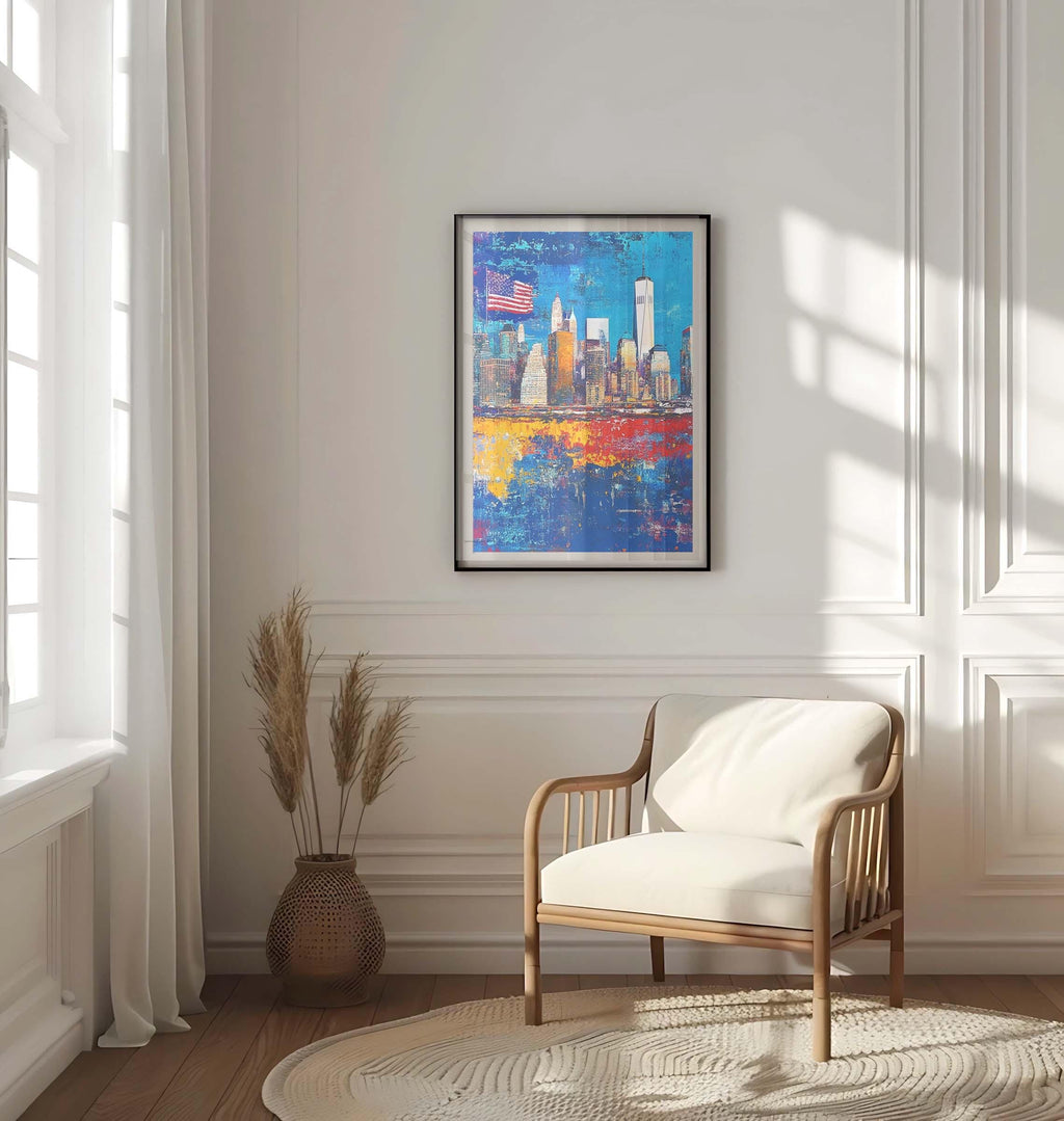 City Skyline Poster Patriotic - USA