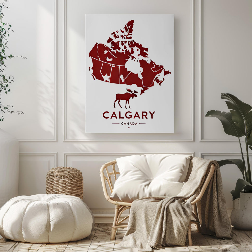Calgary Map Poster Vintage - Calgary, Canada