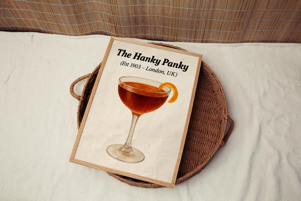 Hanky Panky Cocktail Poster Retro - London, United Kingdom