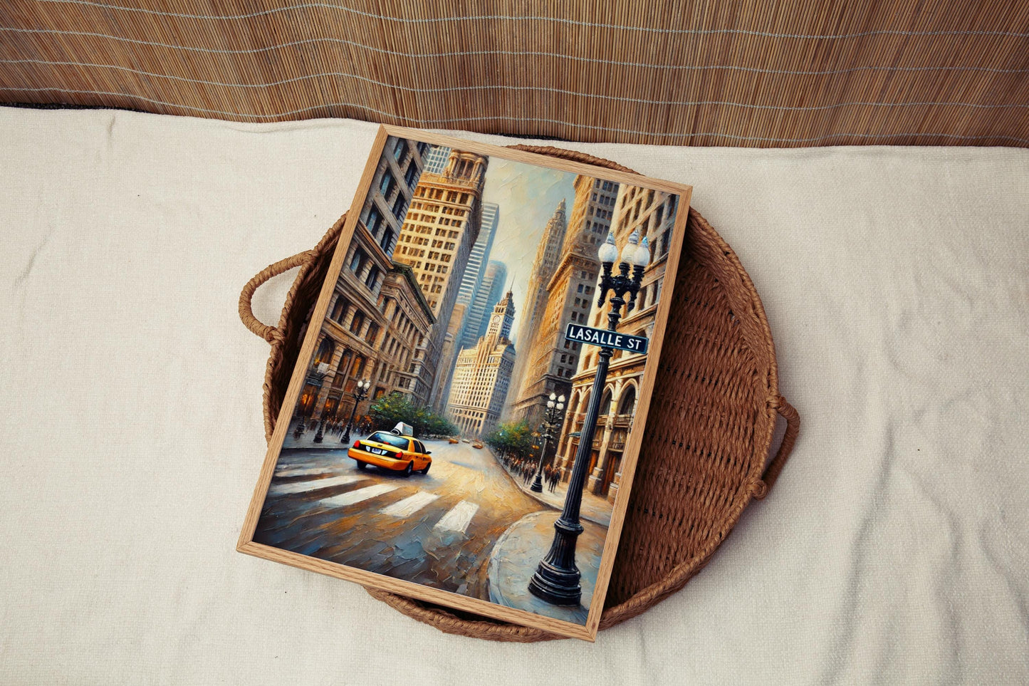 Lasalle Street Wall Art, Chicago Cityscape Print, Illinois Travel Souvenir, Urban Skyline Decor, Framed or Unframed, Gift for Travelers