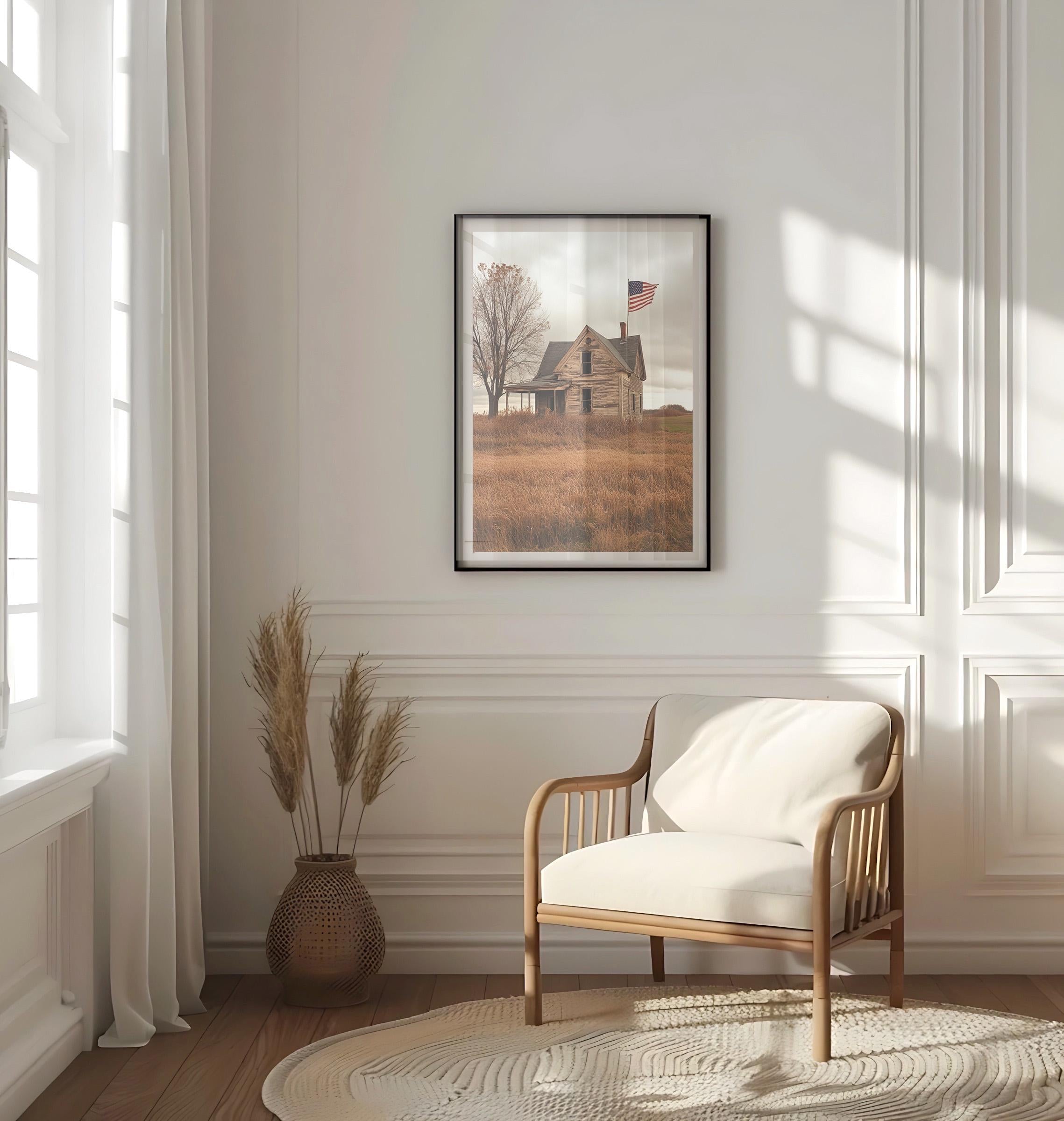 Abstract USA Wall Art Patriotic American Independence Poster United States Home Decor Print