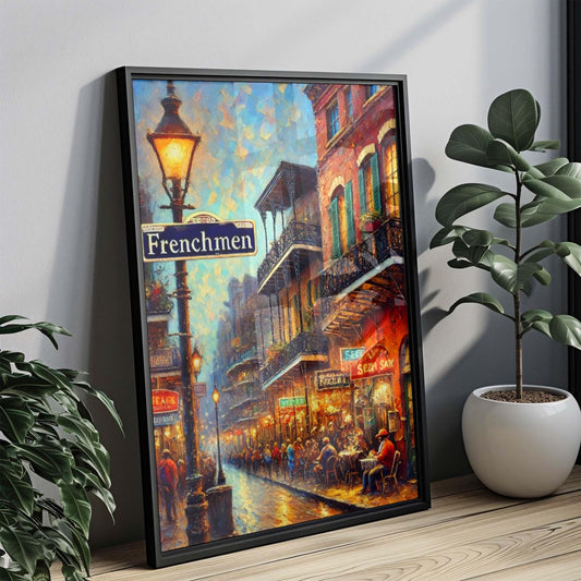 Frenchmen St Print New Orleans Art Wall Decor, Travel Poster Louisiana Gift, Frenchmen Street Housewarming Artwork