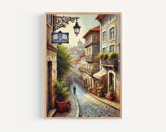 Rua dos Capelistas Wall Art Print, Coimbra Travel Poster, Portugal Home Decor, Housewarming Gift, Lisbon Street Art, Travel Wall Decor