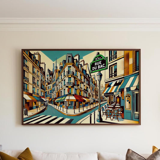 Rue du Bac Wall Art - Paris Travel Print, French Artwork, France Gift, Travel Poster, Housewarming Decor, Elegant France Art Print