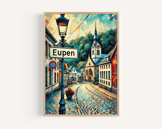 Eupen Art Travel Print - Belgium City Wall Art, European Poster, Housewarming Gift, Eupen Wall Decor, Austria & Travel City Artwork