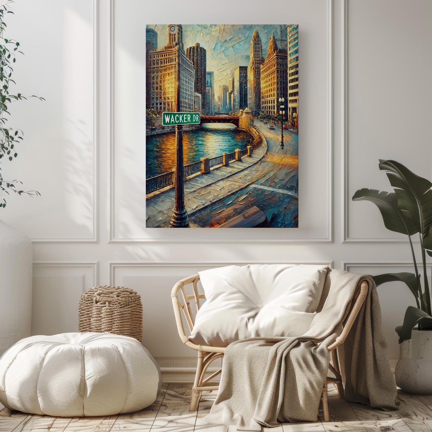 Chicago Wacker Drive Wall Art, Travel Print & Poster, Illinois Artwork, Housewarming Gift, Chicago City Decor, Travel Home Gift