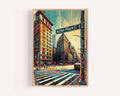 Astor Place Print – Manhattan Wall Art, NYC Travel Poster, New York City Gift, Housewarming Decor, Unique Manhattan Art Illustration