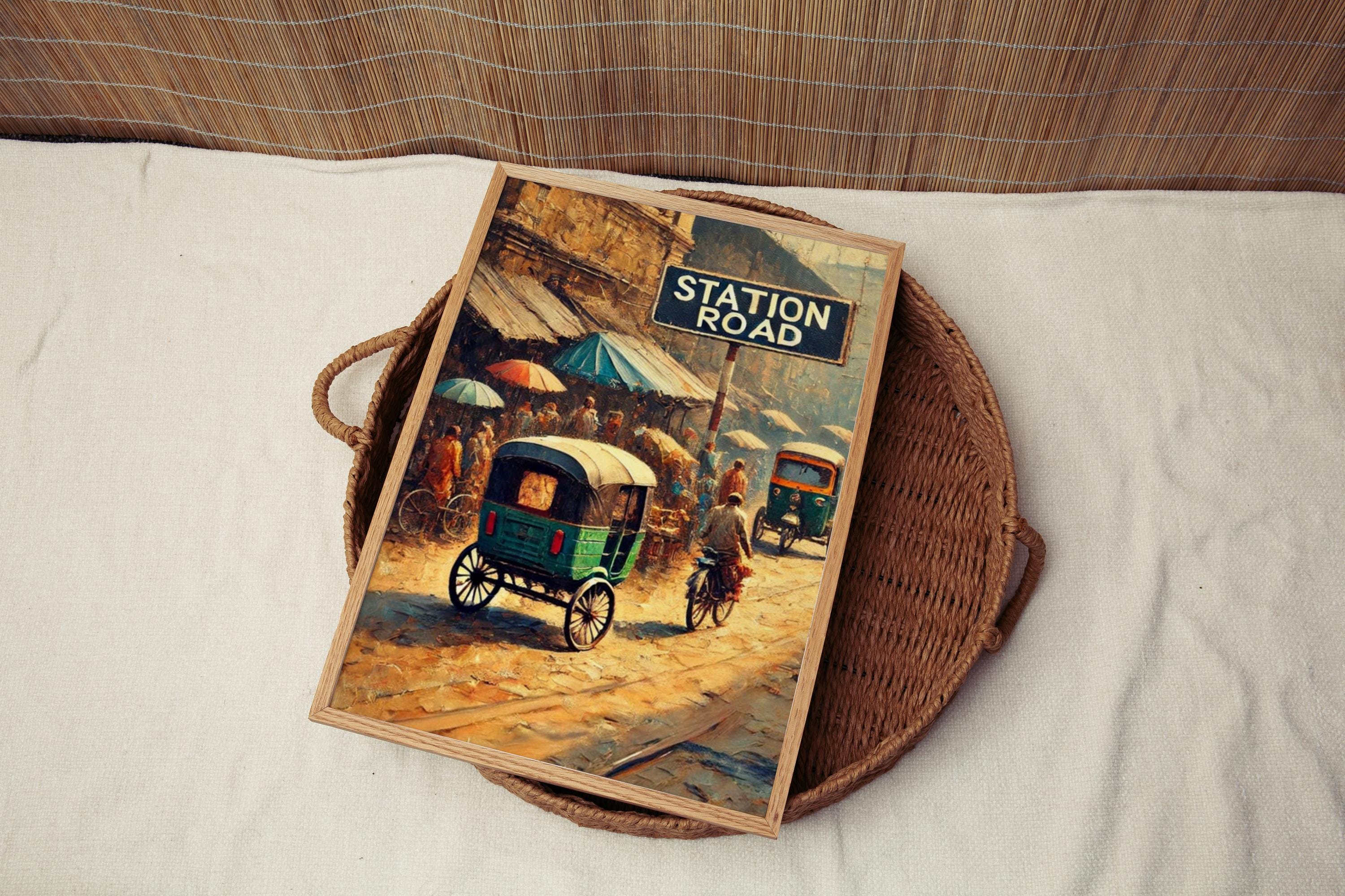 Station Road Vintage Print - Chittagong, Bangladesh