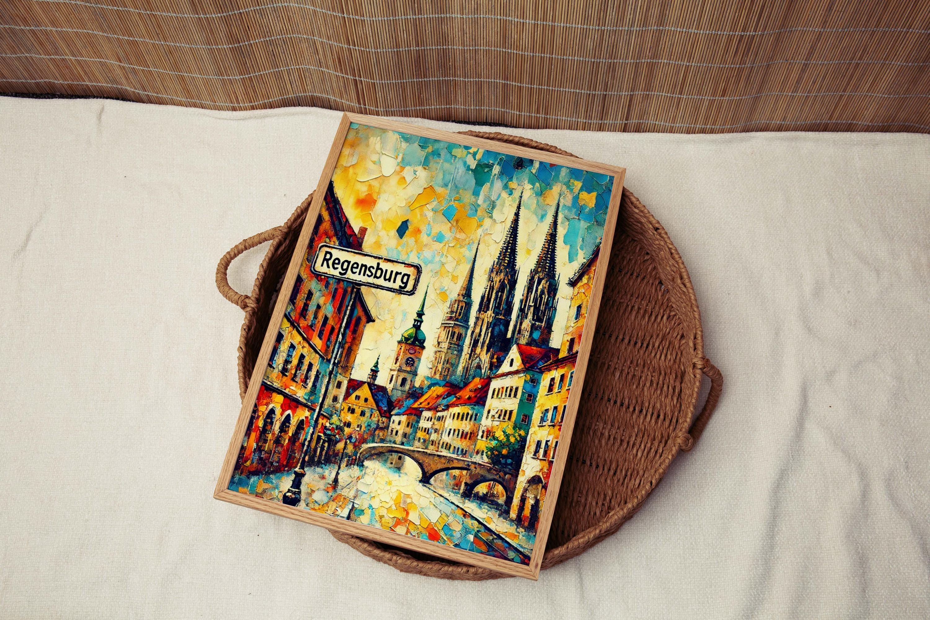 Regensburg Art Print, Germany Travel Poster, Regensburg Wall Art, Housewarming Gift, European City Decor, German Travel Gift