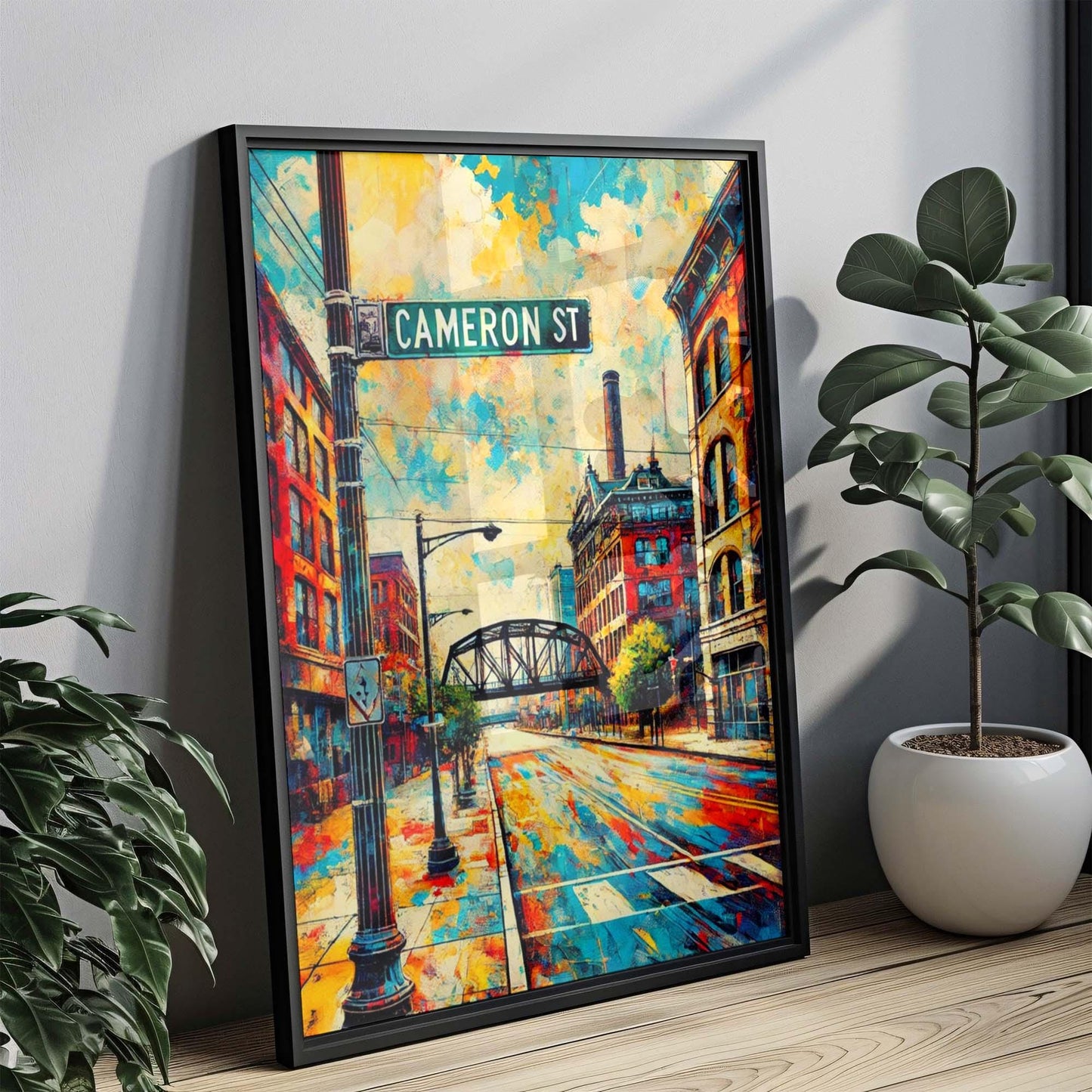 Cameron St Print Harrisburg Wall Art Pennsylvania Travel Poster Housewarming Gift Local Cityscape Decor