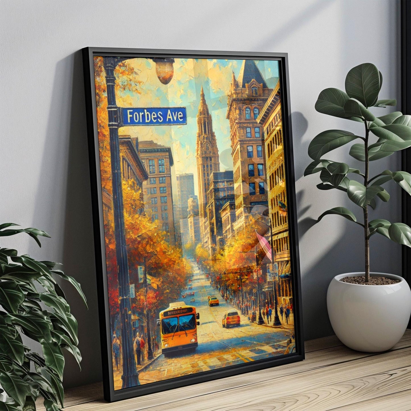 Forbes Avenue Pittsburgh Art Print: Pennsylvania Travel Poster
