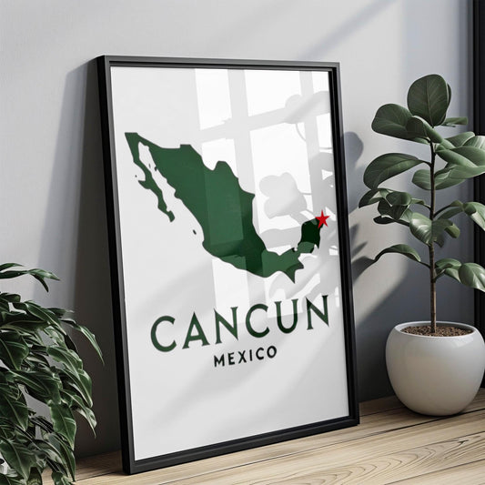 Cancun Wall Art Print - Tropical Travel Decor, Beach Housewarming Gift, College Dorm Artwork, Vibrant Cancun Home Decoration