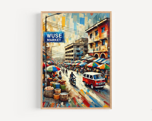 Wuse Market Street Wall Art, Abuja Travel Print, Nigeria Gift, Wuse Market Street Poster, Housewarming & Home Decor Nigeria Art