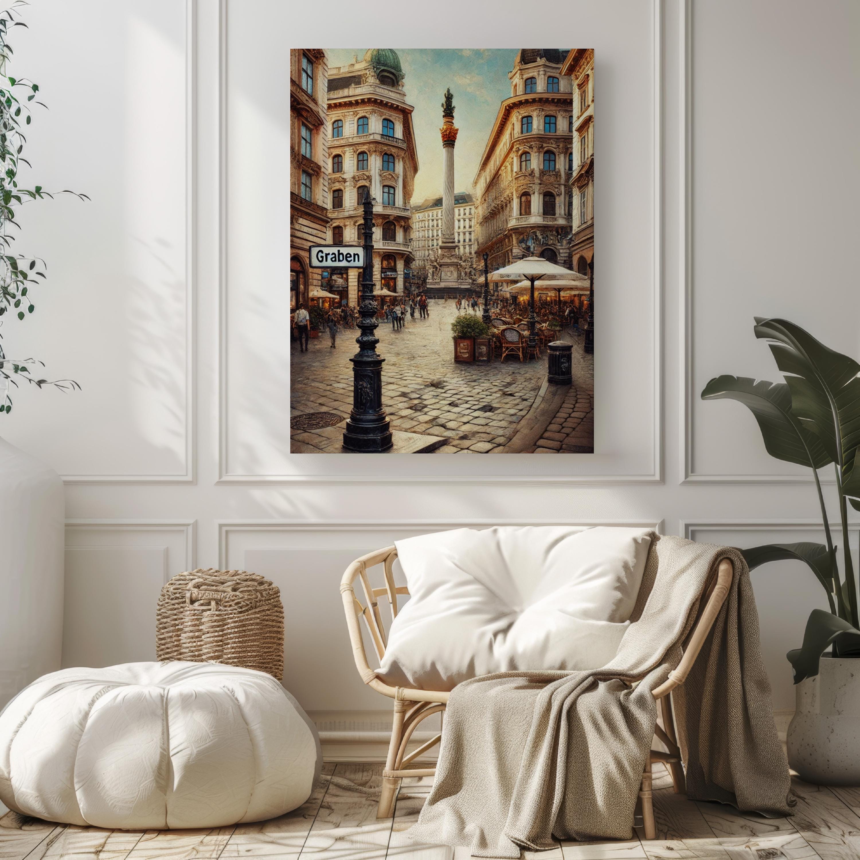 Print Graben Wall Art Vienna Travel Poster Austria Decor Housewarming Gift Austria Souvenir