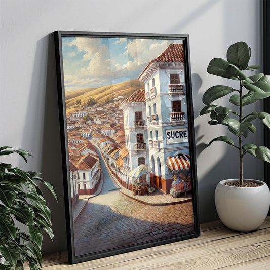 Art Sucre Wall Art Print - Bolivia Travel Poster, South American Decor, Perfect Bolivia Gift & Housewarming Present