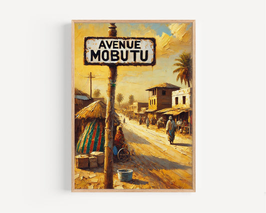 Avenue Mobutu Wall Art, N’Djamena Print, Chad Art, African Street Sign, Travel Poster, Home Decor, Housewarming Gift